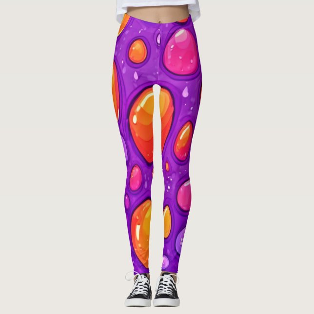 Leggings Vivid Raindrop Personalizado Art (Anverso)