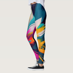 Leggings Vívido Florecer – Energía Floral Abstracta Explosi