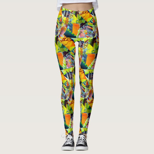 Leggings Vívido Sueños Contemporáneos en el arte acuarela c (Anverso)