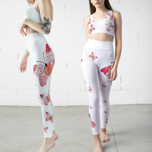 Leggings Volar para ser feliz mariposa rosa blanca