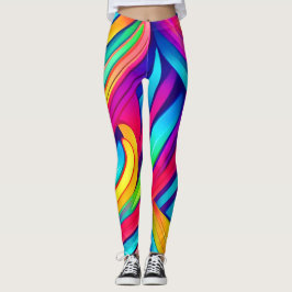 Leggings Vórtice del arcoiris psicodélico