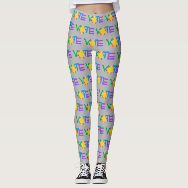 Leggings Vota con Sol / Diversión GOTV / Vota con Sol (Anverso)