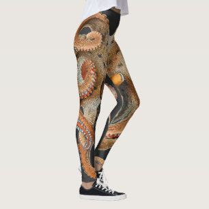 Leggings Vulgaris octopus vintage, animales de la vida mari