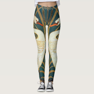 Leggings Walter Crane Swan, Rush E Iris Art Nouveau