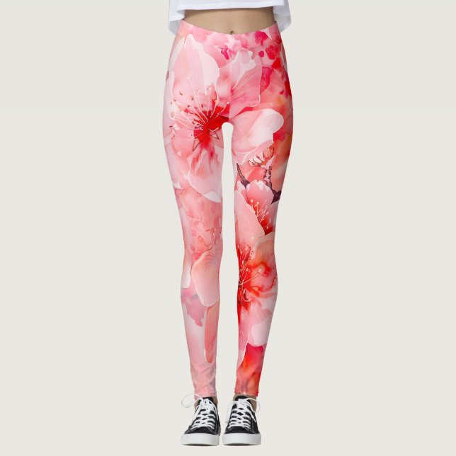 Leggings Watercolor Cherry Blossom (Anverso)