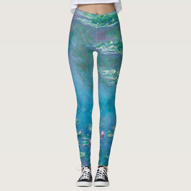 Leggings Waterlilies por la pintura Bella Artes de Claude M (Anverso)