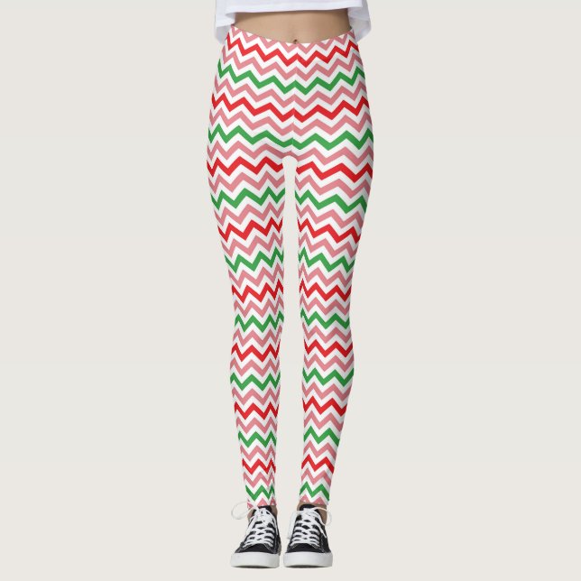Leggings Watermelon Summer Zigzag Stripes Pattern-56209 (Anverso)