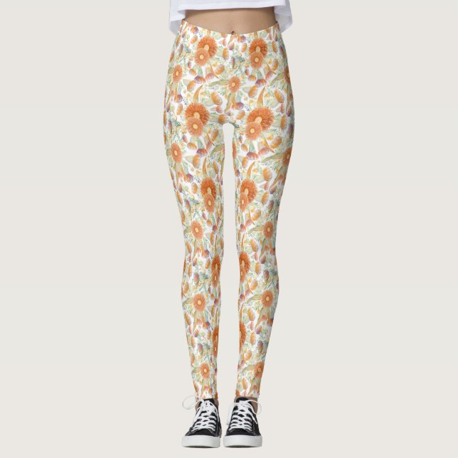 Leggings Wattle al sol y Eucalyptus Blooms (Anverso)