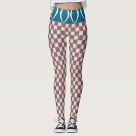 Leggings Wave de tablero de ajedrez de California Retro Six