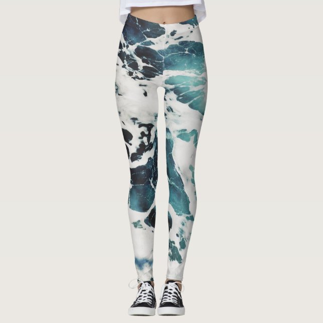 Leggings Waves marinas de bonito (Anverso)
