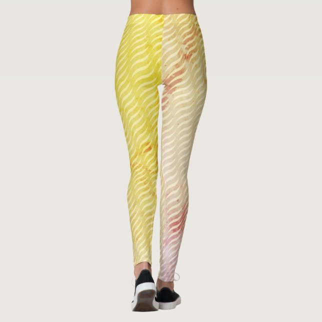 Leggings Wavy Magical Dust GreenLeaf Líneas de Seda Patrón (Reverso)