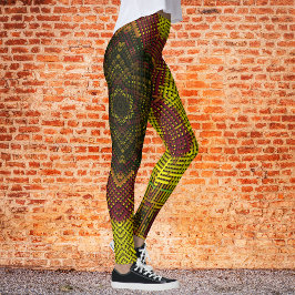 Leggings Weave Mandala Amarillo y Naranja