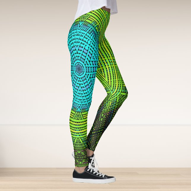 Leggings Weave Mandala Azul y Verde (Subido por el creador)