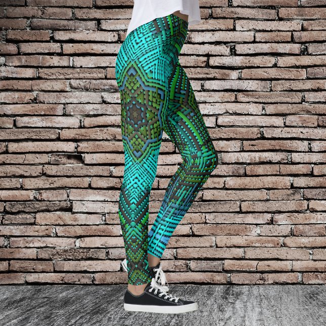 Leggings Weave Mandala Azul y Verde (Subido por el creador)