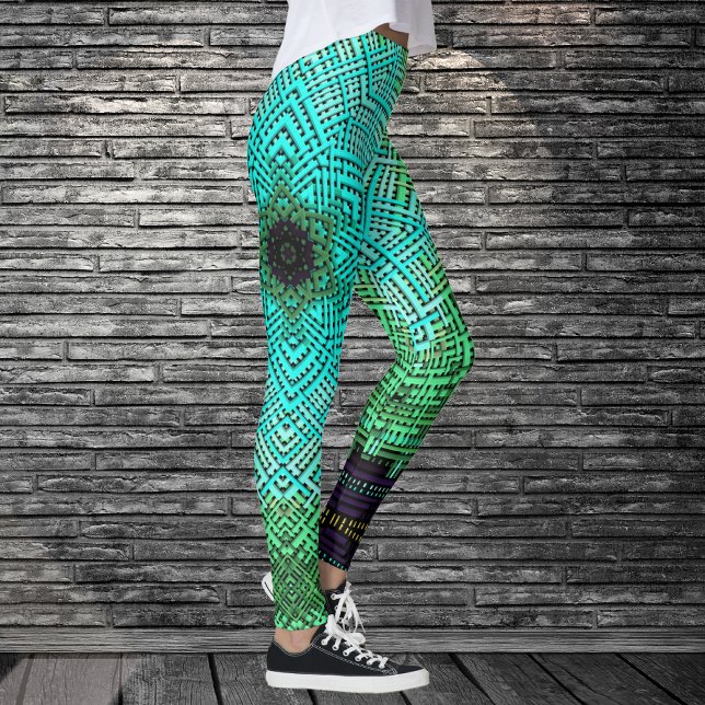 Leggings Weave Mandala Azul y Verde (Subido por el creador)