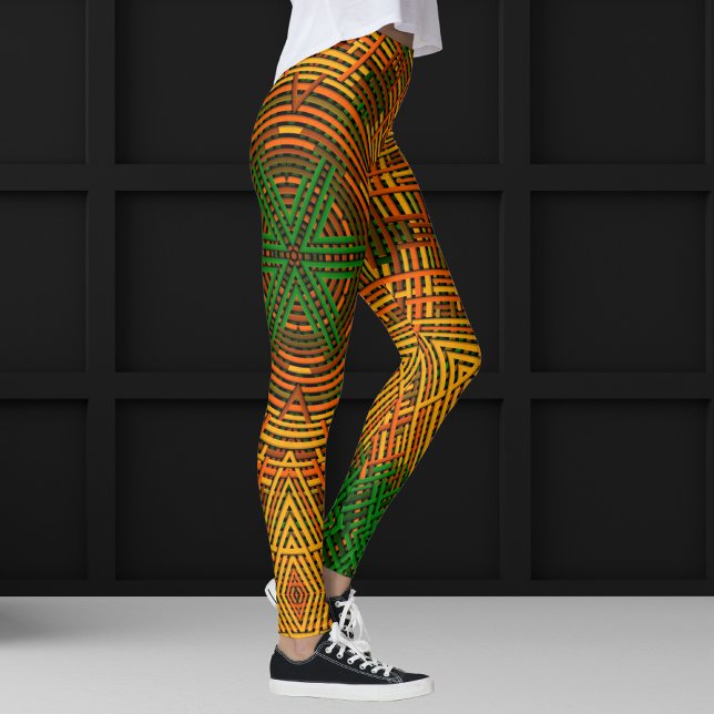 Leggings Weave Mandala Naranja amarillo y verde (Subido por el creador)
