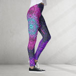 Leggings Weave Mandala Púrpura rosa y Azul<br><div class="desc">Esta manala funky tiene un estilo rosado y azul en un estilo de tejado de cestas. Imágenes psicodélicas para el hippie moderno o para cualquiera que ame los colores vivos.</div>