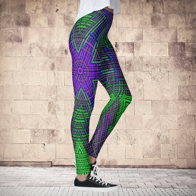 Leggings Weave Mandala Verde Púrpura y Azul (Subido por el creador)