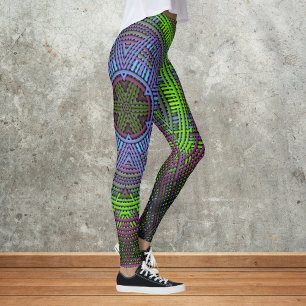Leggings Weave Mandala Verde Púrpura y Azul