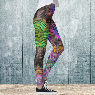 Leggings Weave Mandala Verde Rosa y Azul