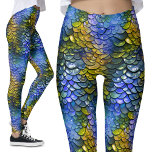 Leggings Wed Look Blue Yellow Mermaid Fantasy Dragon Scales<br><div class="desc">Sumérjase en el mágico mundo de la fantasía con esta sirena azul y amarilla, Tritón, con las escalas de dragón inspiradas en Poseidón/Leggings de cola. Perfecto para abrazar el encanto encantador de las sirenas o la majestuosidad de las míticas criaturas marinas. El vibrante patrón de escala de dragón azul y...</div>