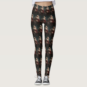 Leggings Weimaraner Con Navidades Festividades De Santa Cla