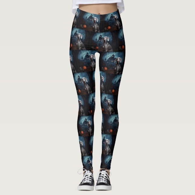 Leggings Weimaraner Halloween Scary (Anverso)