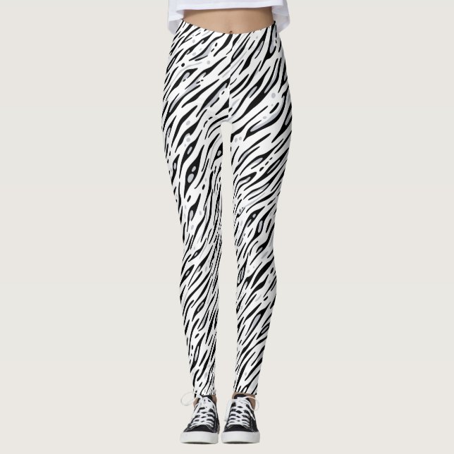 Leggings Weiße Tiger Streifen Druck (Anverso)