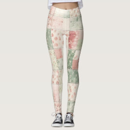 Leggings Western Farm Mint Pink Floral Quilt Patterns