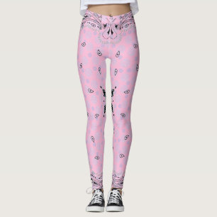 Leggings Western Paisley Pink Bandana Print Cowgirl