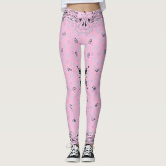 Leggings Western Paisley Pink Bandana Print Cowgirl