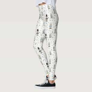 Leggings Westies blancas con accesorios caprichosos