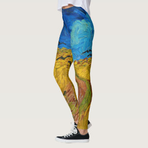 Leggings Wheatfield con Crows, 1890 por Vincent van Gogh