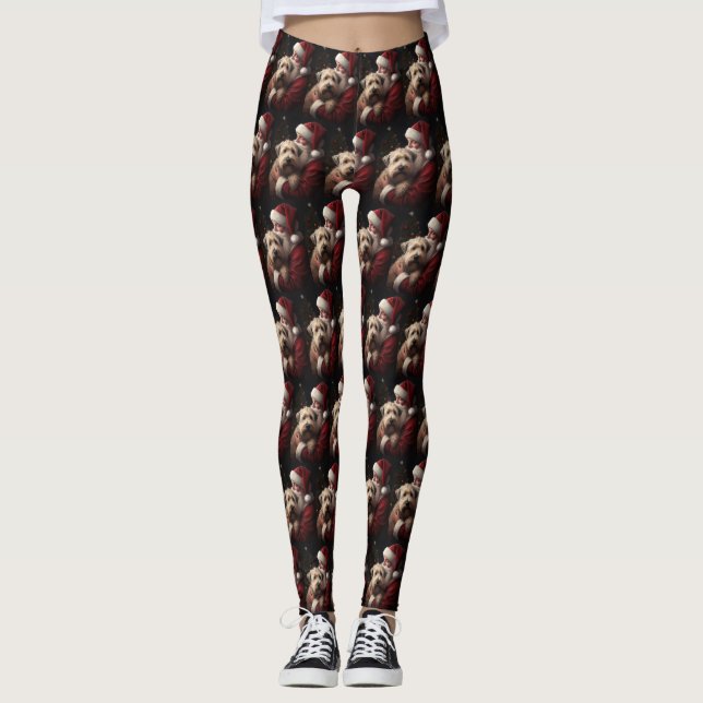 Leggings Wheaton Terrier Con Navidades festivos de Santa Cl (Anverso)
