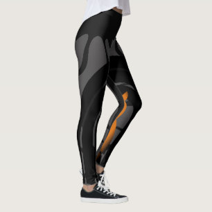 Leggings Whimsical Boho Owl & Tropical Monstera Leaf