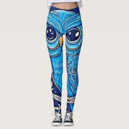Leggings Whimsical Chalk Owl