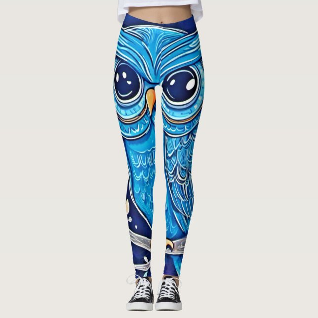 Leggings Whimsical Chalk Owl (Anverso)