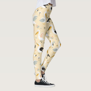 Leggings Whimsical Pelican Paradise