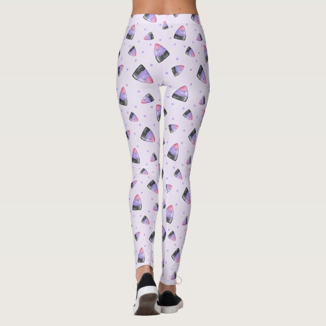 Leggings Whimsical Purple Halloween Cany Corn (Reverso)