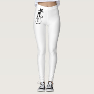 Leggings Whimsical Skinny Black Cat
