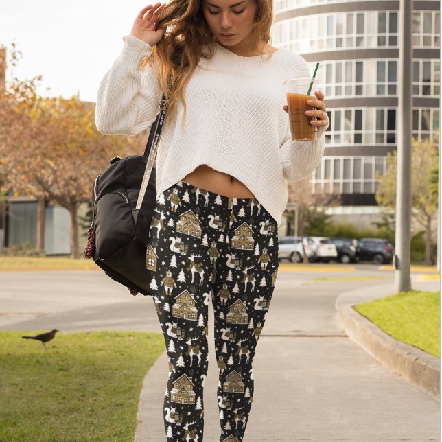 Leggings Whimsical Winter Animal Town (Subido por el creador)