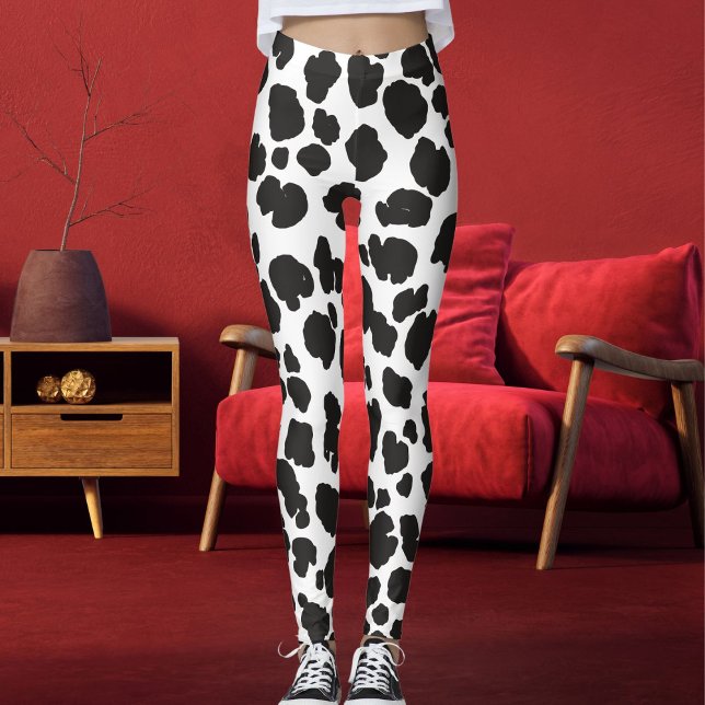 Leggings White And Black Spots Pattern Safari Leopard Print (Subido por el creador)