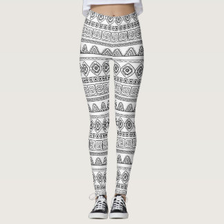 Leggings white&black tribal aztec pattern