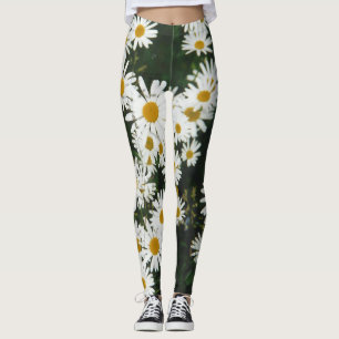 Leggings White Oxeye Daisy, Moon Daisy Meadow