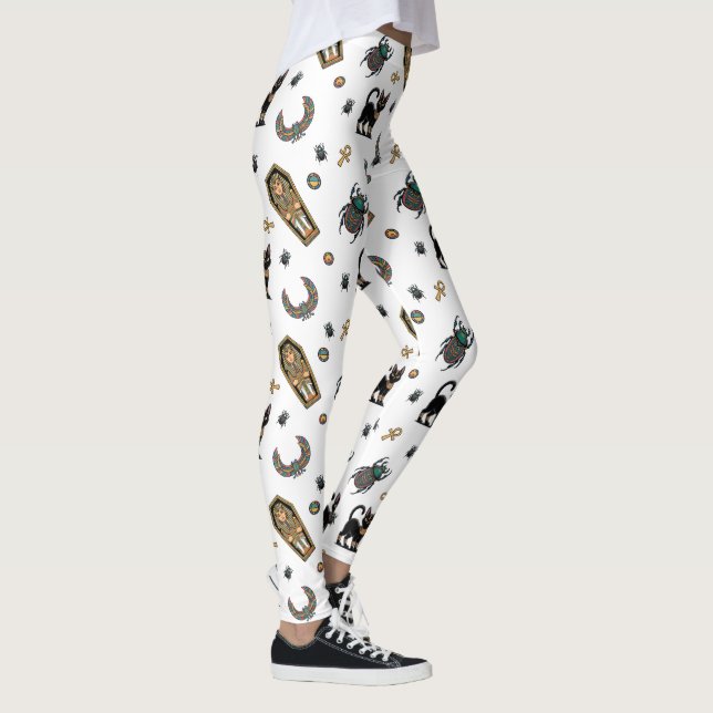 Leggings 🤍 White Pharaoh Mummy Halloween Tee 🎃 👑 (Derecha)