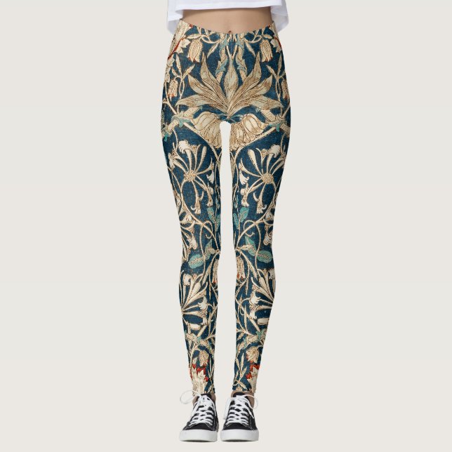 Leggings William Morris Antiguo Floral de Madreselva (Anverso)