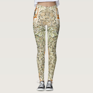 Leggings William Morris Antique Honeysuckle Floral Classic