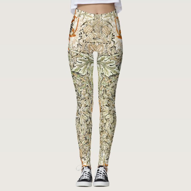 Leggings William Morris Antique Honeysuckle Floral Classic (Anverso)