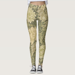 Leggings William Morris Chrysanthemum Sage Flower