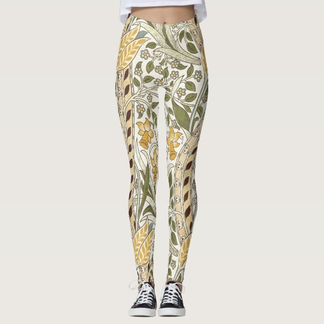 Leggings William Morris Daffodil Garden Flor Classic Bota (Anverso)